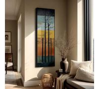 XBTYKPB Tableau sur toile représentant des bouleaux, impression d'un arbre haut et étroit, œuvre d'art naturelle verticale abstraite, décoration murale sur toile (40 x 120 cm/sans cadre)