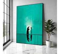 XBTYKPB Tableau sur toile représentant la silhouette de Jésus et de l'Enfant, symbole de spiritualité, décoration chrétienne, peinture inspirante, impression pour la maison (60 x 90 cm/sans cadre)