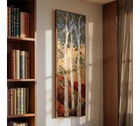 XBTYKPB Tableau sur toile représentant un bouleau, une grande forêt, une peinture murale verticale moderne sur toile, un grand tableau fin (60 x 180 cm, sans cadre)