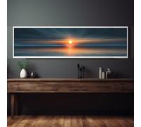 XBTYKPB Tableau sur toile représentant un coucher de soleil, peinture horizontale longue, art mural long et étroit, toile fine et haute, affiches de lever de soleil (65 x 195 cm/sans cadre)