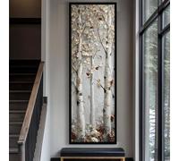 XBTYKPB Tableau vertical allongé représentant un arbre, idéal pour le bureau, la salle à manger ou la chambre à coucher. Décoration murale sur toile haute et étroite (45 x 135 cm, sans cadre).