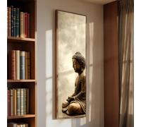 XBTYKPB Toile décorative pour studio de yoga, format vertical étroit, inspiration méditation, décoration zen, pièce spirituelle élégante, art mural Bouddha (35 x 105 cm/sans cadre)