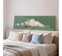 XBTYKPB Toile imprimée nuage surréaliste, art mural long et étroit, décoration panoramique large, art rétro grand format, décoration murale vert sauge (50 x 150 cm/sans cadre)