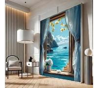 XBTYKPB Toile représentant une vue côtière, paysage océanique, impression de paysage marin bleu, peinture décorative florale, décoration intérieure (50 x 70 cm/sans cadre)