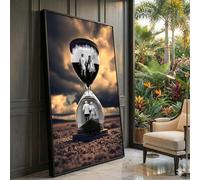 XBTYKPB Toile Sablier Amour Intemporel, Art Romantique pour Couple, Décoration Murale Vieillir Ensemble, Peinture en Noir et Blanc sur le Thème de la Relation (40x70cm/Sans Cadre)