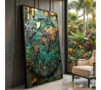 XBTYKPB Toile style carte industrielle vintage, art mural métallique 3D, décoration géographique, toile style steampunk, tableau décoratif unique pour la maison (70 x 130 cm/cadre intérieur)