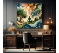 XBTYKPB Toiles imprimées sur le thème de l'énergie féminine : Décoration murale spirituelle zen sur toile, affiches et impressions, tableaux muraux esthétiques (45 x 45 cm/cadre intérieur)