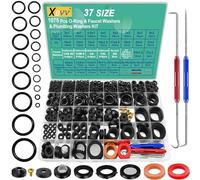 XBVV 37 Size 1075 PCS Rubber O Ring Plumbing Washers and Faucet Kit for Assorted Hose Faucet Stem Leak Water Garden Hose Washers Shower Heads Gasket Sealing Repair with Pick & Hook