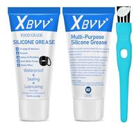 XBVV Graisse lubrifiante en silicone pour robinet de plombier, rondelles en caoutchouc, joints toriques, lot de 2 tubes de 28,3 g avec brosse