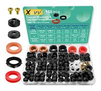 XBVV Lot de 158 rondelles en caoutchouc pour robinet et tuyau d'arrosage - Kit de réparation pour différents robinets d'extérieur