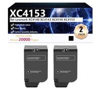 XC4153 Cartouche de Toner de Remplacement 24B6720 24B6717 24B6718 24B6719 pour Lexmark XC4140 XC4143 XC4150 XC4153 Imprimante, 20000 Pages,Black-2 Pack