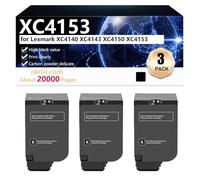 XC4153 Cartouche de Toner Haute Capacité de Remplacement 24B6720 24B6717 24B6718 24B6719 pour Lexmark XC4140 XC4143 XC4150 XC4153 Imprimante, Impression Haute Définition, 20000 Pages,Black-3 Pack