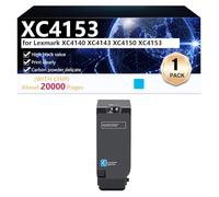 XC4153 Cartouche de Toner Haute Capacité de Remplacement 24B6720 24B6717 24B6718 24B6719 pour Lexmark XC4140 XC4143 XC4150 XC4153 Imprimante, Impression Haute Définition, 20000 Pages,Cyan-1 Pack