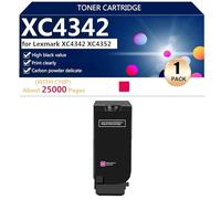 XC4342 Cartuccia Toner ad Alta Capacità 24B7515 24B7516 24B7517 24B7518 di Ricambio for Lexmark XC4342 XC4352 Stampanti, Trasparenti e Resistenti,Magenta-1 Pack
