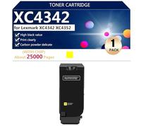 XC4342 Cartuccia Toner ad Alta Capacità 24B7515 24B7516 24B7517 24B7518 di Ricambio for Lexmark XC4342 XC4352 Stampanti, Trasparenti e Resistenti,Yellow-1 Pack