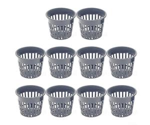 XC80 Lot de 10 paniers ronds en plastique avec ouvertures en maille fine pour favoriser le mouvement continu de l'eau et la respiration des racines