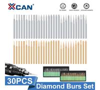 XCAN 30 pièces fraises diamantées foret ensemble 3mm tige bricolage gravure outil de polissage pour verre Jade pierre pour outil rotatif Dremel 30pcs Gold