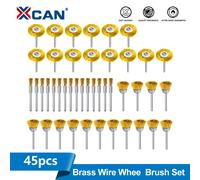 XCAN 45 pièces fil d'acier ensemble de brosses en laiton meule de polissage accessoires de brosse en forme de T pour outil rotatif Dremel 45pcs