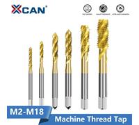 XCAN HSS robinet à vis en acier titane enduit spirale filetage métrique robinet M2-M18 Machine bouchon robinet HSS6542 outil de filetage taraud foret taraud filetage Revêtement TiN