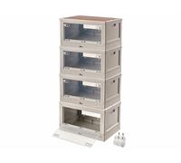 XCase 4 boîtes de rangement pliables 55 L AB-110 avec étagère et 4 roulettes