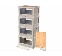 XCase 4 boîtes de rangement pliables 55 L AB-110 avec roulettes et planche à découper