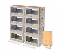 XCase 8 boîtes de rangement pliables 55 L AB-110 avec roulettes et planche à découper