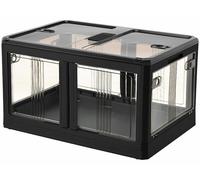 Boîte de rangement pliable à roulettes 85 L AB-120 - coloris noir [Xcase]