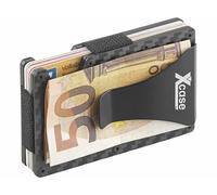 XCase Étui RFID en carbone pour 15 cartes avec pince à billet