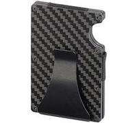 XCase – Étui RFID en carbone – 15 cartes, pince à billet – Noir