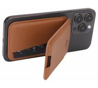 Xcase Porte-Carte RFID magnétique Compatible MagSafe Fonction Support - Coloris Brun