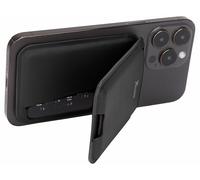 Porte-carte RFID magnétique compatible MagSafe fonction support - coloris noir [Xcase]