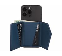 Portefeuille RFID magnétique compatible MagSafe avec support - coloris bleu