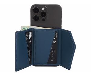 XCase Portefeuille RFID magnétique compatible MagSafe avec support - coloris bleu