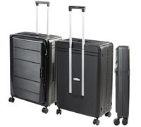 Xcase Valise de voyage pliable : valise rigide pliable à 4 roulettes, serrure TSA, 66 cm/66 cm, 90 l (trolley, valise rigide, serrure à combinaison)