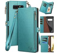 XcaseBar Étui portefeuille à rabat en cuir synthétique résistant aux chocs pour Samsung Galaxy Note 8 avec fermeture éclair et porte-cartes de crédit【Protection RFID】 Étui de téléphone à rabat en cuir