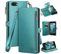 XCasebar pour iPhone SE 3rd / 7/8 Botier de portefeuille avec support de carte de crdit fermeture clair? Blocage RFID? Flip Folio Book Pu L