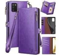 XcaseBar pour le botier de portefeuille Samsung Galaxy A03S avec porte-carte de crdit fermeture clair? Blocage RFID? Flip Folio Book Pu Lea