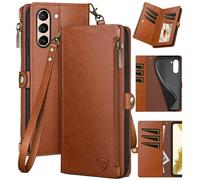 XcaseBar pour le botier de portefeuille Samsung Galaxy S21 FE avec support de carte de crdit fermeture clair? Blocage RFID? Flip Folio Book