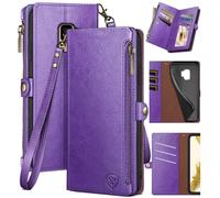 XcaseBar pour le botier de portefeuille Samsung Galaxy S9 avec porte-carte de crdit fermeture clair? Blocage RFID? Flip Folio Book Pu Leath