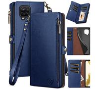 Xcasebar pour Samsung Galaxy A12 5G Portefeuille avec support de carte de cr dit fermeture clair? Blocage RFID? Flip Folio Book Pu Leather T
