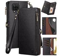 Xcasebar pour Samsung Galaxy A12 5G Portefeuille avec support de carte de cr dit fermeture clair? Blocage RFID? Flip Folio Book Pu Leather T