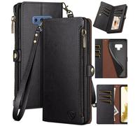 XcaseBar pour Samsung Galaxy Note 9 Bnvau de portefeuille avec support de carte de crdit fermeture clair? Blocage RFID? Flip Folio Book Pu