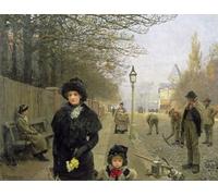 XcBAIHOUD Célèbre Art Mural Oeuvre Dimpression a Spring Morning Haverstock Hill de George Clausen Imprimer Affiche Pour la Décoration de Bureau 60x90cm