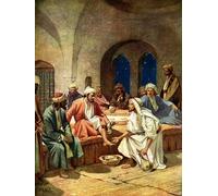 XcBAIHOUD Célèbre Art Mural Oeuvre Dimpression Bible Jésus lave les pieds de Pierre par William Brassey Hole Imprimer Affiche Pour la Décoration de Bureau 60x90cm