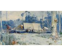 XcBAIHOUD Célèbre Art Mural Oeuvre Dimpression Camp d'arpenteur Arthur Streeton Imprimer Affiche Pour la Décoration de Bureau 60x90cm
