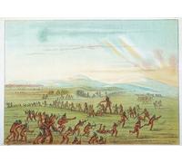 XcBAIHOUD Célèbre Art Mural Oeuvre Dimpression Enseigner la chasseenfants Mandans entre par George Catlin Imprimer Affiche Pour la Décoration de Bureau 60x90cm