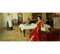 XcBAIHOUD Célèbre Art Mural Oeuvre Dimpression Étude d'un portrait de famille par Ilya Efimovich Repin Imprimer Affiche Pour la Décoration de Bureau 60x90cm