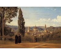 XcBAIHOUD Célèbre Art Mural Oeuvre Dimpression Florence les jardins de Boboli par Jean-baptiste-camille Corot Imprimer Affiche Pour la Décoration de Bureau 60x90cm