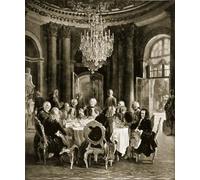 XcBAIHOUD Célèbre Art Mural Oeuvre Dimpression Frédéric le Grand divertissant Voltaire à Sanssouci Allemagne par Adolph Menzel Imprimer Affiche Pour la Décoration de Bureau 60x90cm
