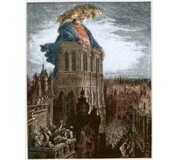 XcBAIHOUD Célèbre Art Mural Oeuvre Dimpression Gargantua sur les tours de Notre dame à Paris Gargantua au repos par Gustave Dore Imprimer Affiche Pour la Décoration de Bureau 60x90cm